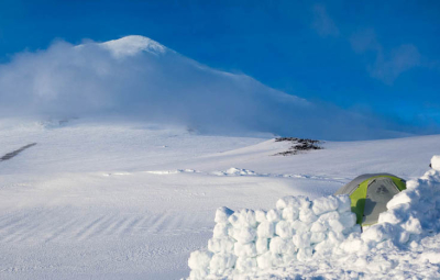 Chile Ski: Reid & Team Nestled in at Llaima High Camp