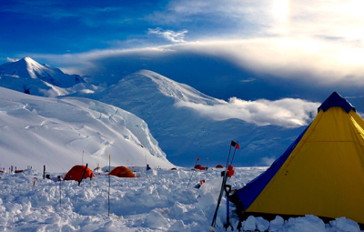 Mt. McKinley Expedition: Burns & Team Enjoy Fine Dining at 11,200’ in Denali National Park